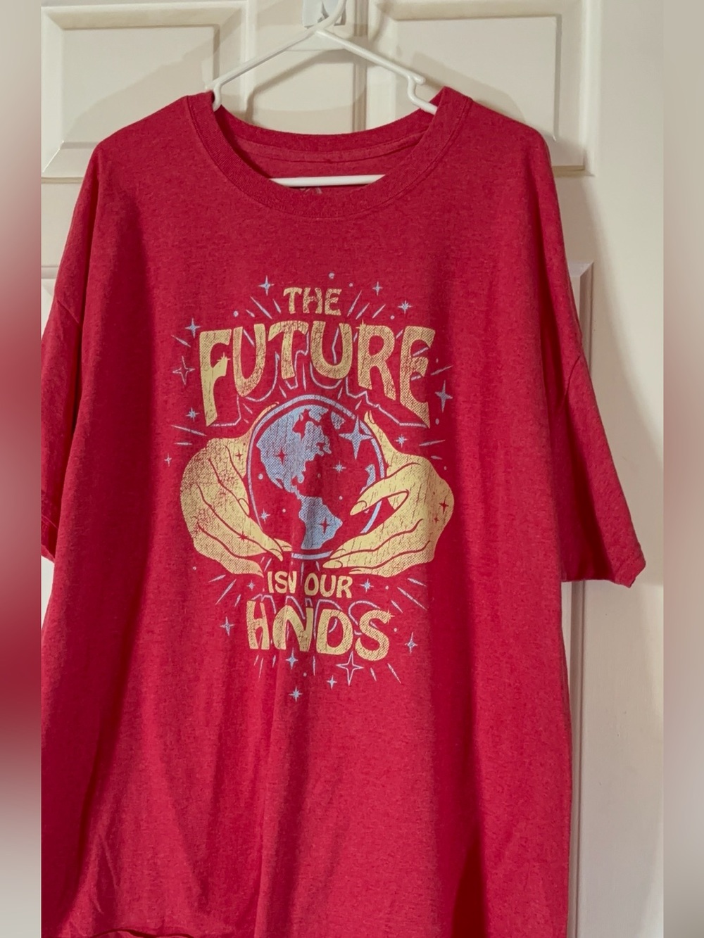 Red Graphic Tee - The Future Is In Our Hands